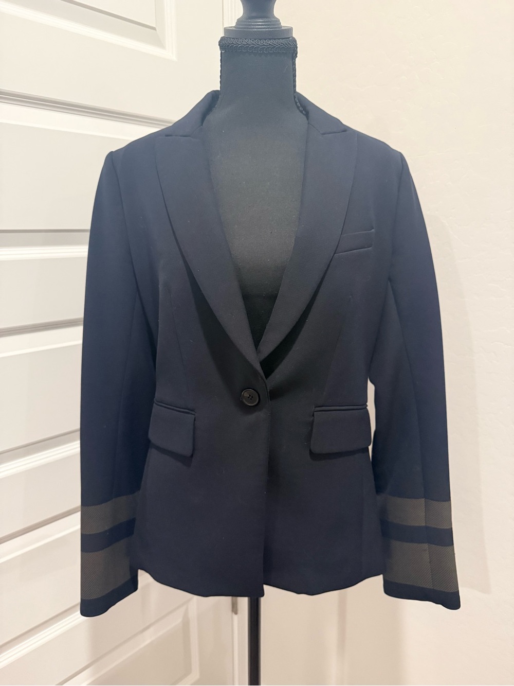 Veronica Beard "Updike" Single-Breasted Dickey Jacket Navy Blue Size 6
